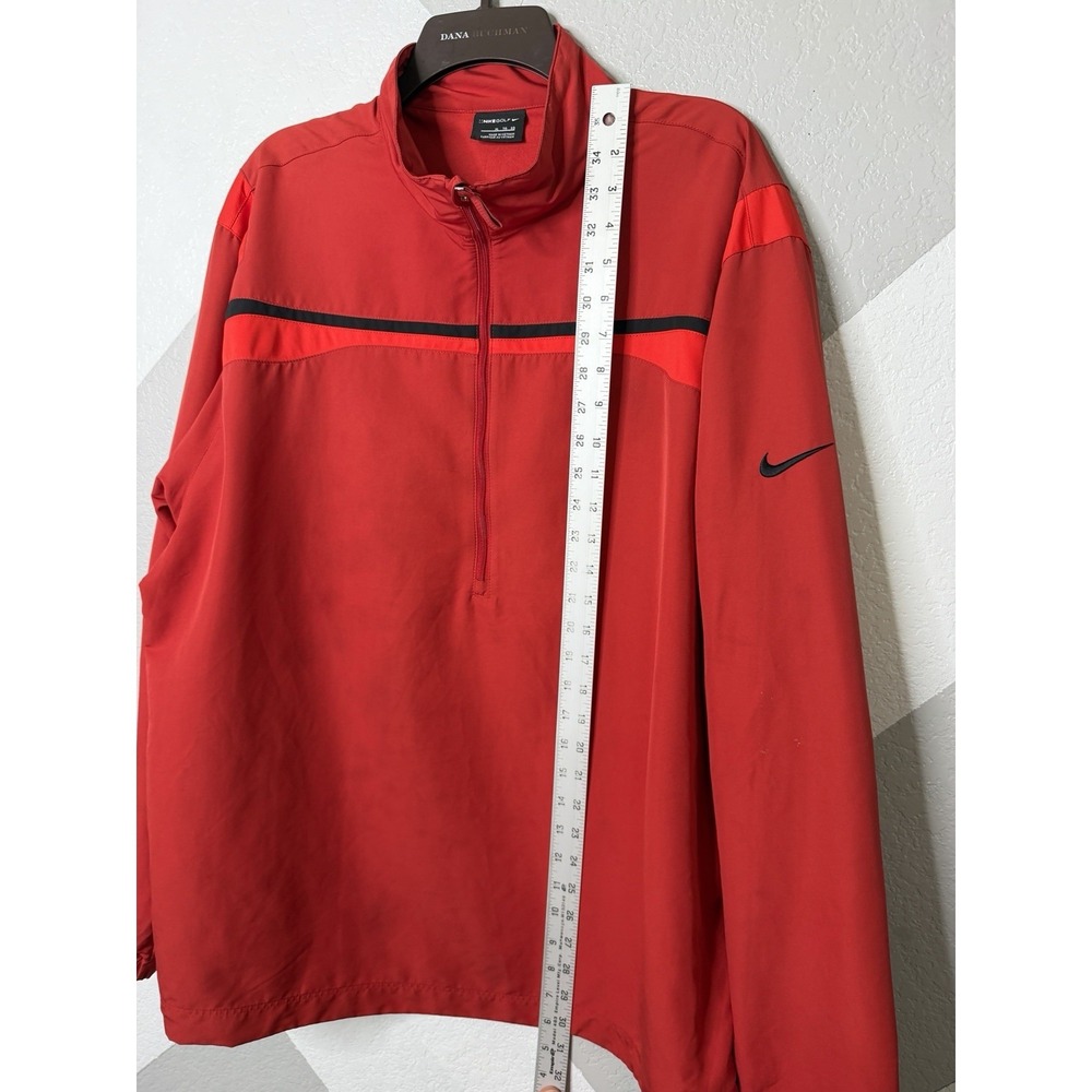 Nike Men Red Golf Windproof 1/2 Zip Pullover Jacket XL Breathable 333111 - Picture 7 of 11